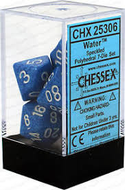 Water Speckled 7 Dice Set - CHX25306